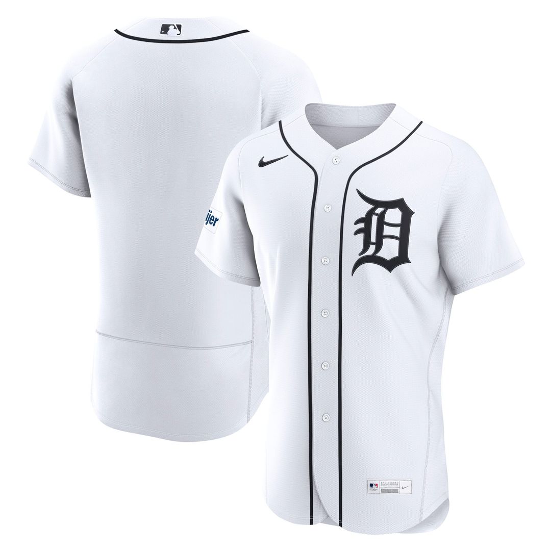 Detroit Tigers Home Sponsor Patch Authentic Jersey - White