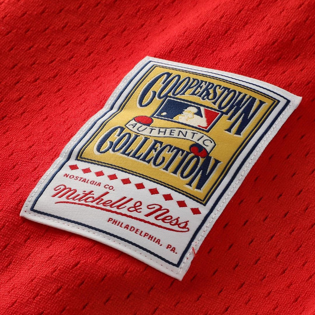 Jimmy Rollins Philadelphia Phillies Cooperstown Mesh Batting Practice Button - Up Jersey - Red