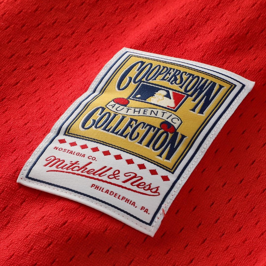 Jimmy Rollins Philadelphia Phillies Cooperstown Mesh Batting Practice Button - Up Jersey - Red