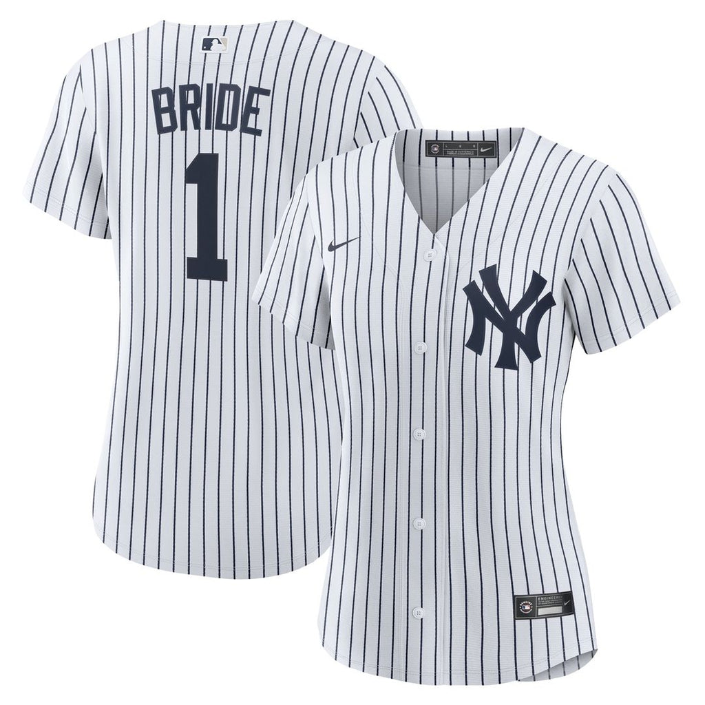 New York Yankees Women's #1 Bride Home Replica Jersey - White