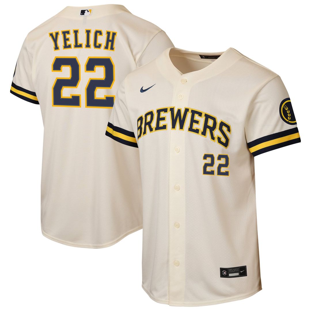 Christian Yelich Milwaukee Brewers Youth Road Stadium Jersey - Powder Blue
