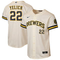 Christian Yelich Milwaukee Brewers Youth Home Stadium Jersey - Cream