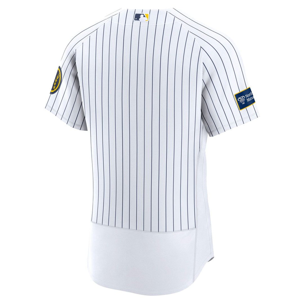 Milwaukee Brewers Alternate Sponsor Patch Authentic Jersey - White