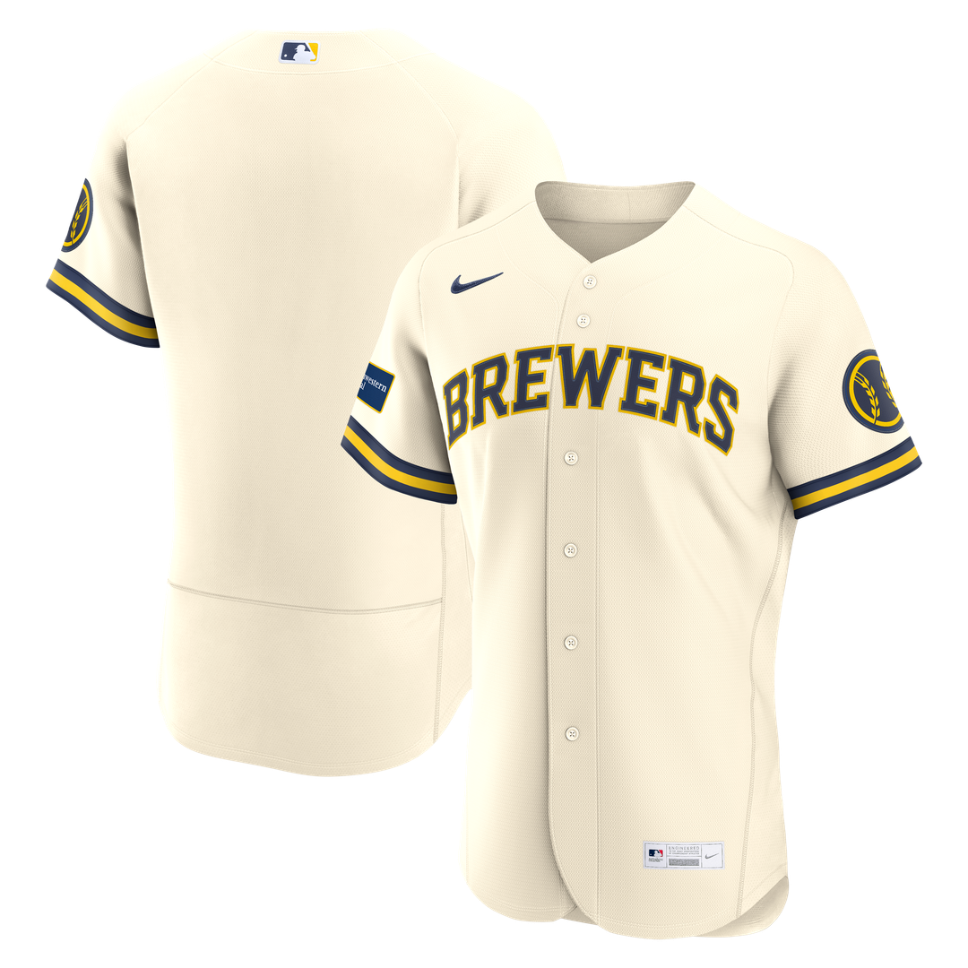 Milwaukee Brewers Alternate Sponsor Patch Authentic Jersey - White