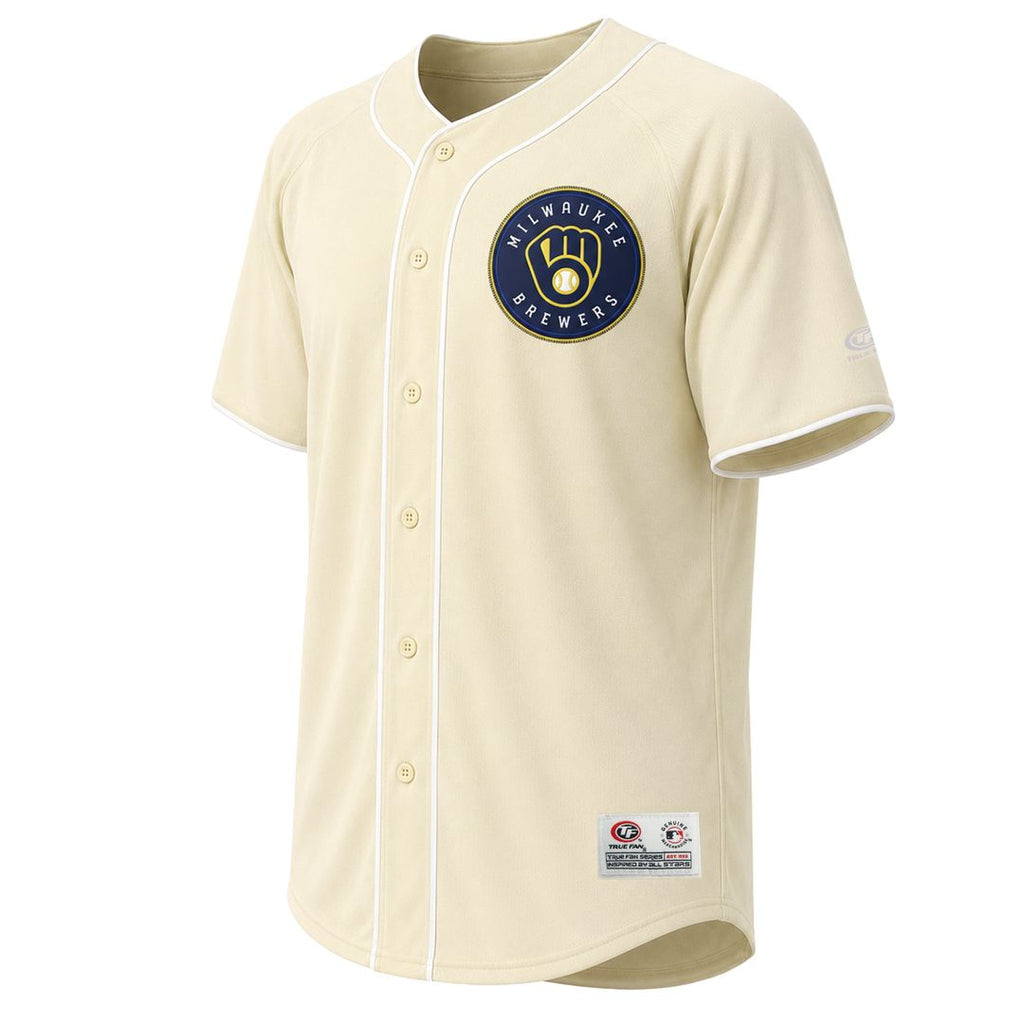 Milwaukee Brewers Stitches Fashion Jersey - Cream