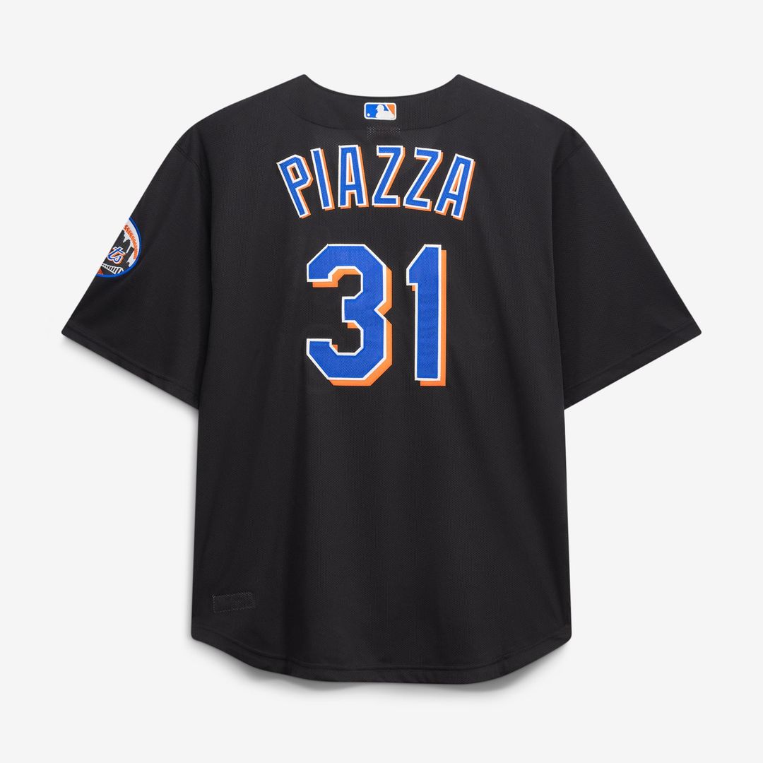 Mike Piazza New York Mets Big & Tall Cooperstown Mesh Batting Practice Jersey - Black