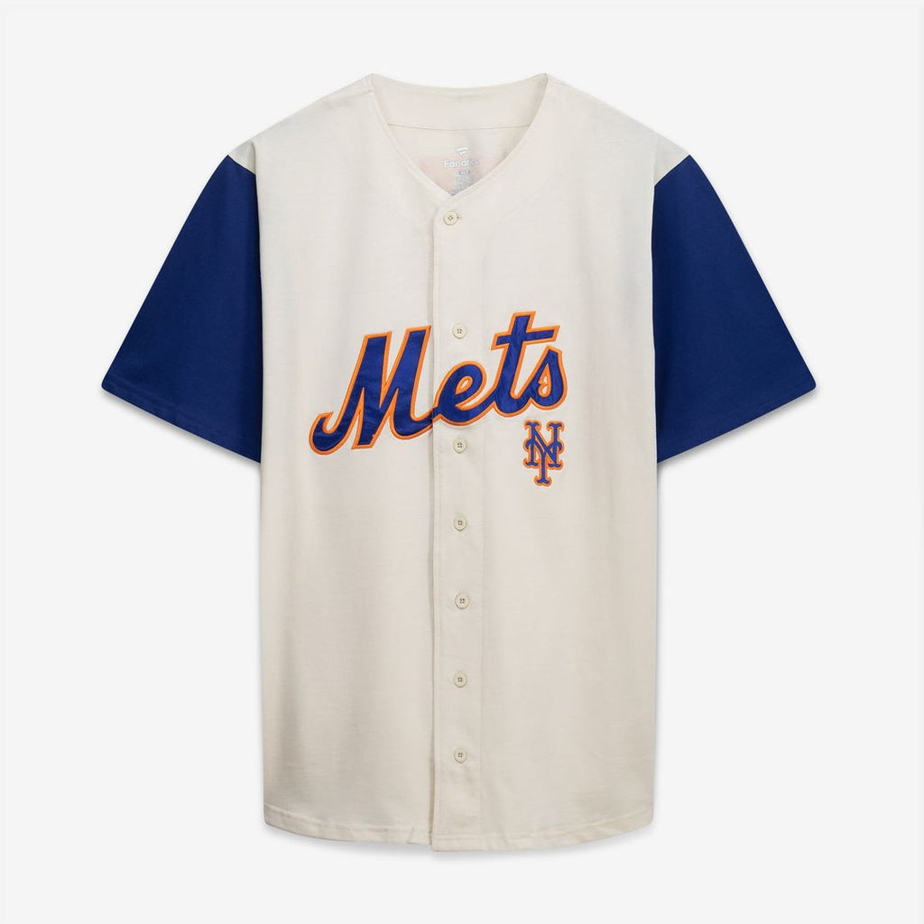 New York Mets Profile Big & Tall Two - Color Fashion Jersey - Cream/Royal