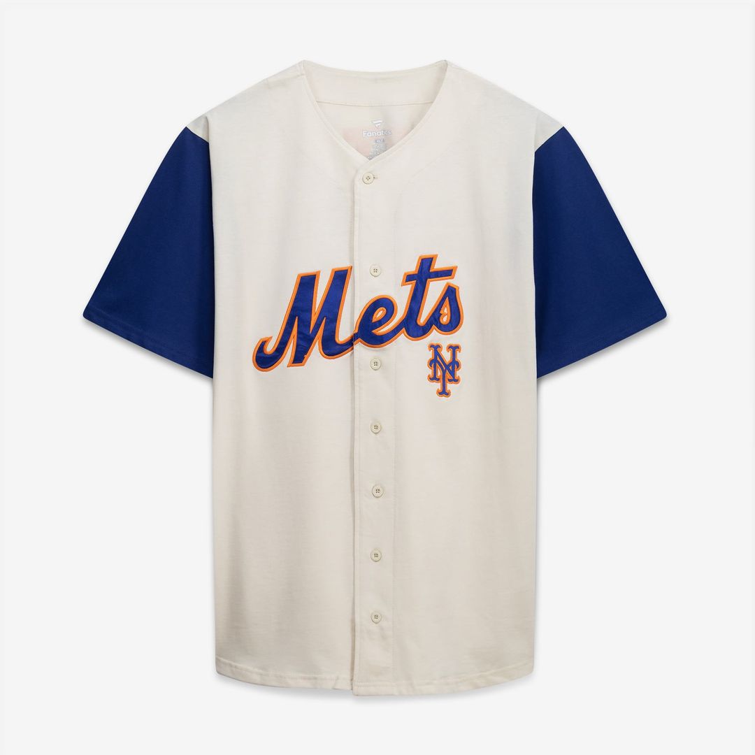 New York Mets Profile Big & Tall Two - Color Fashion Jersey - Cream/Royal