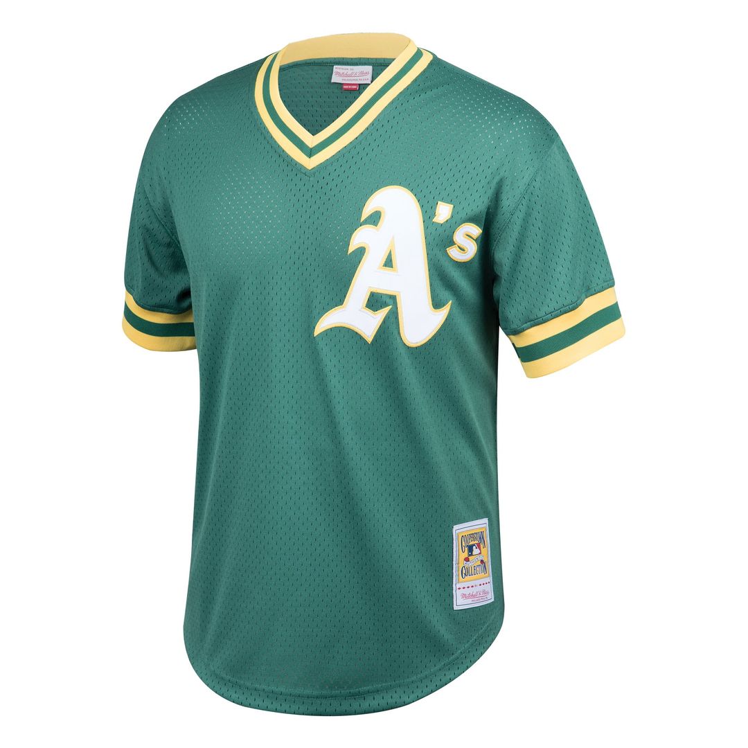 Rickey Henderson Athletics Cooperstown Collection Big & Tall Mesh Batting Practice Jersey - Green