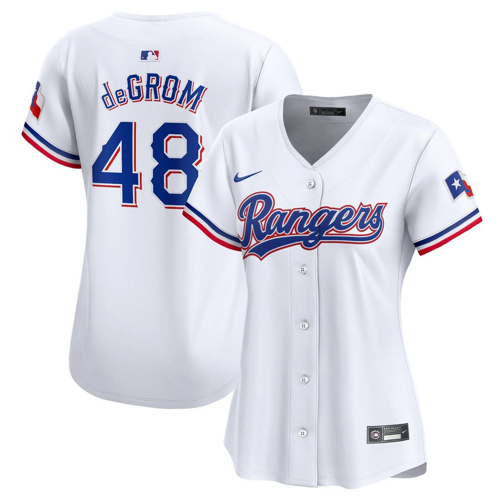 Jacob deGrom Texas Rangers Women's Home Limited Player Jersey - White