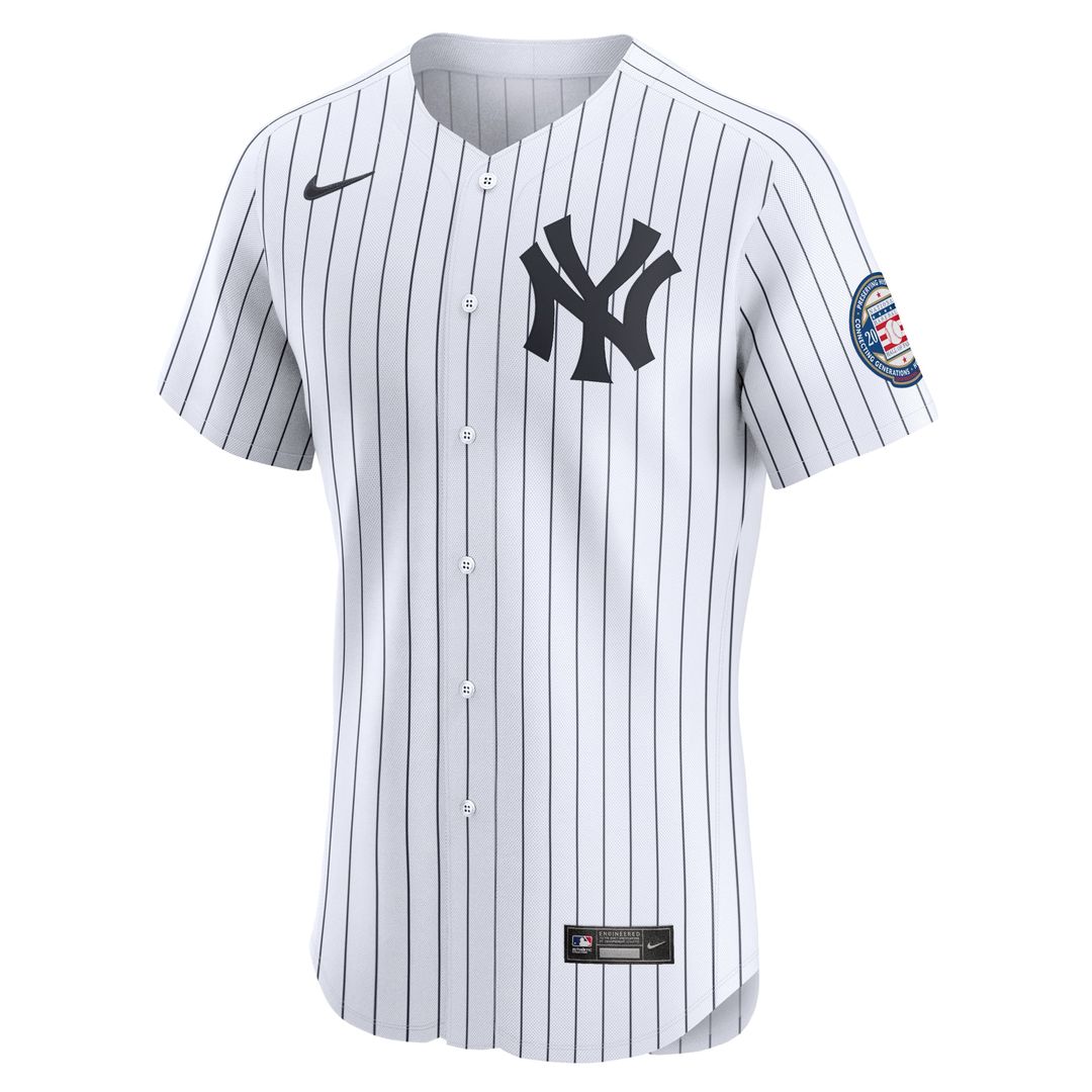 Derek Jeter New York Yankees Home 2020 Hall of Fame Induction Patch Elite Player Jersey - White
