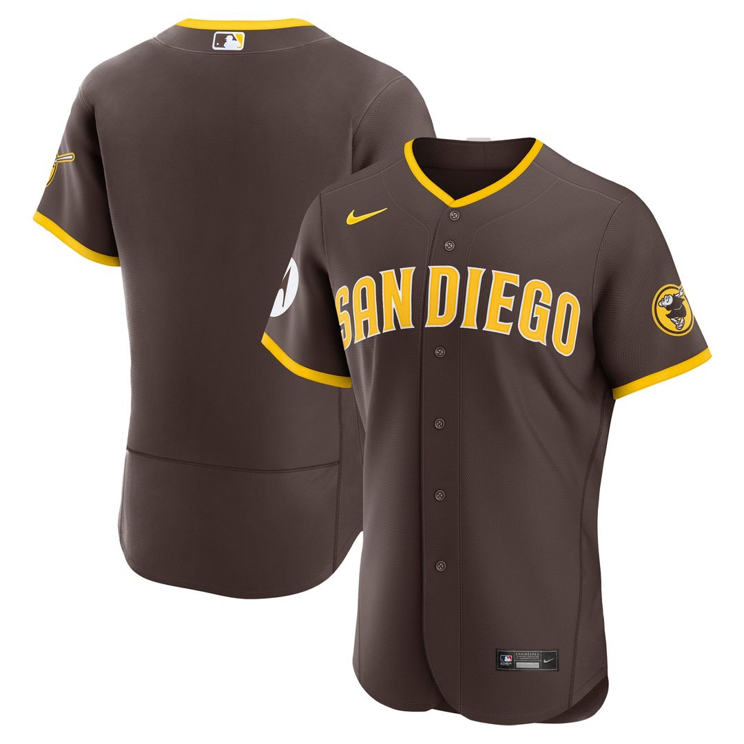 San Diego Padres Road Sponsor Patch Authentic Jersey - Brown