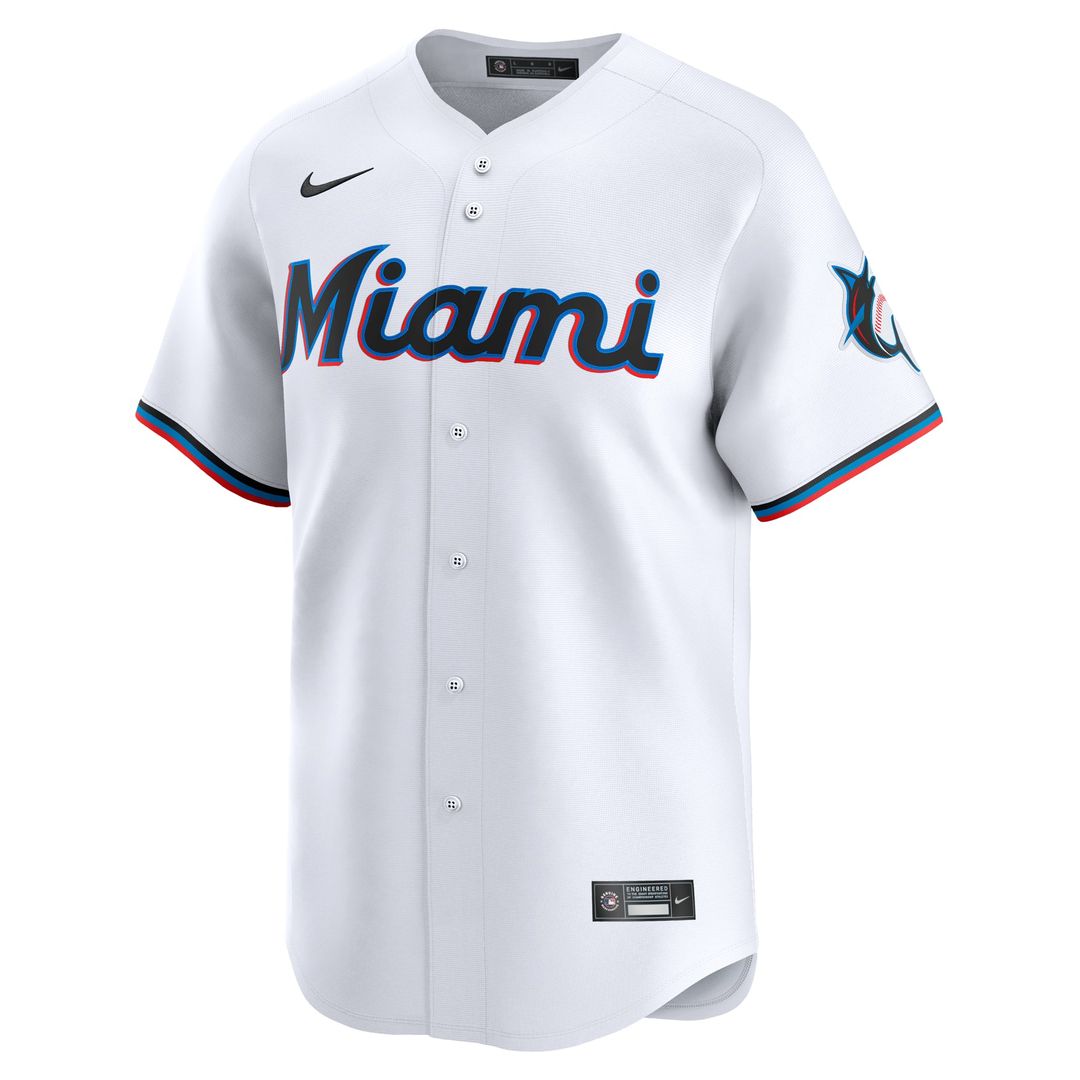 Miami Marlins #1 Dad Home Limited Jersey - White