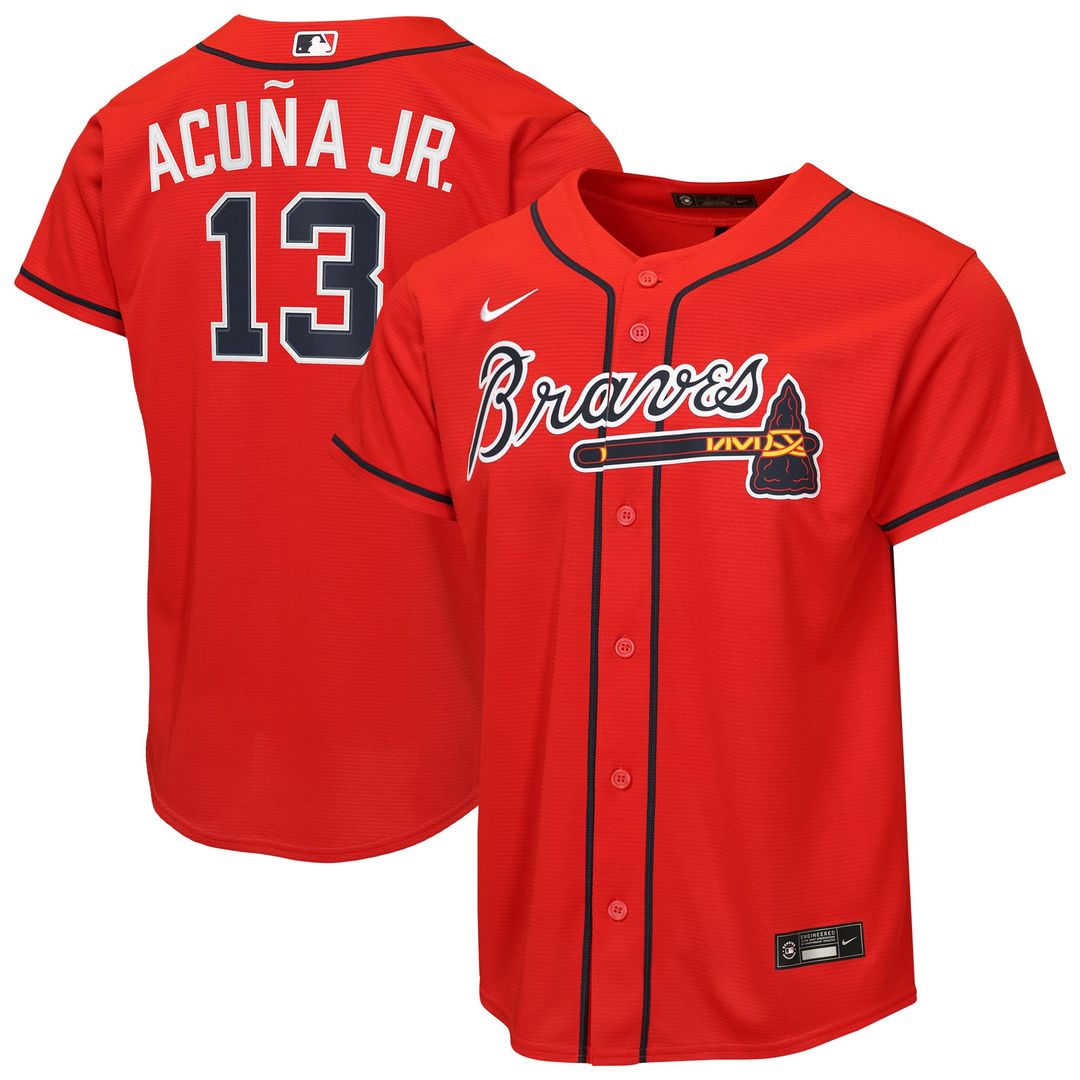 Ronald Acuña Jr. Atlanta Braves Youth Road Replica Jersey - Gray