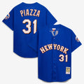 Mike Piazza New York Mets Cooperstown Collection Mesh Batting Practice Button - Up Jersey - Royal