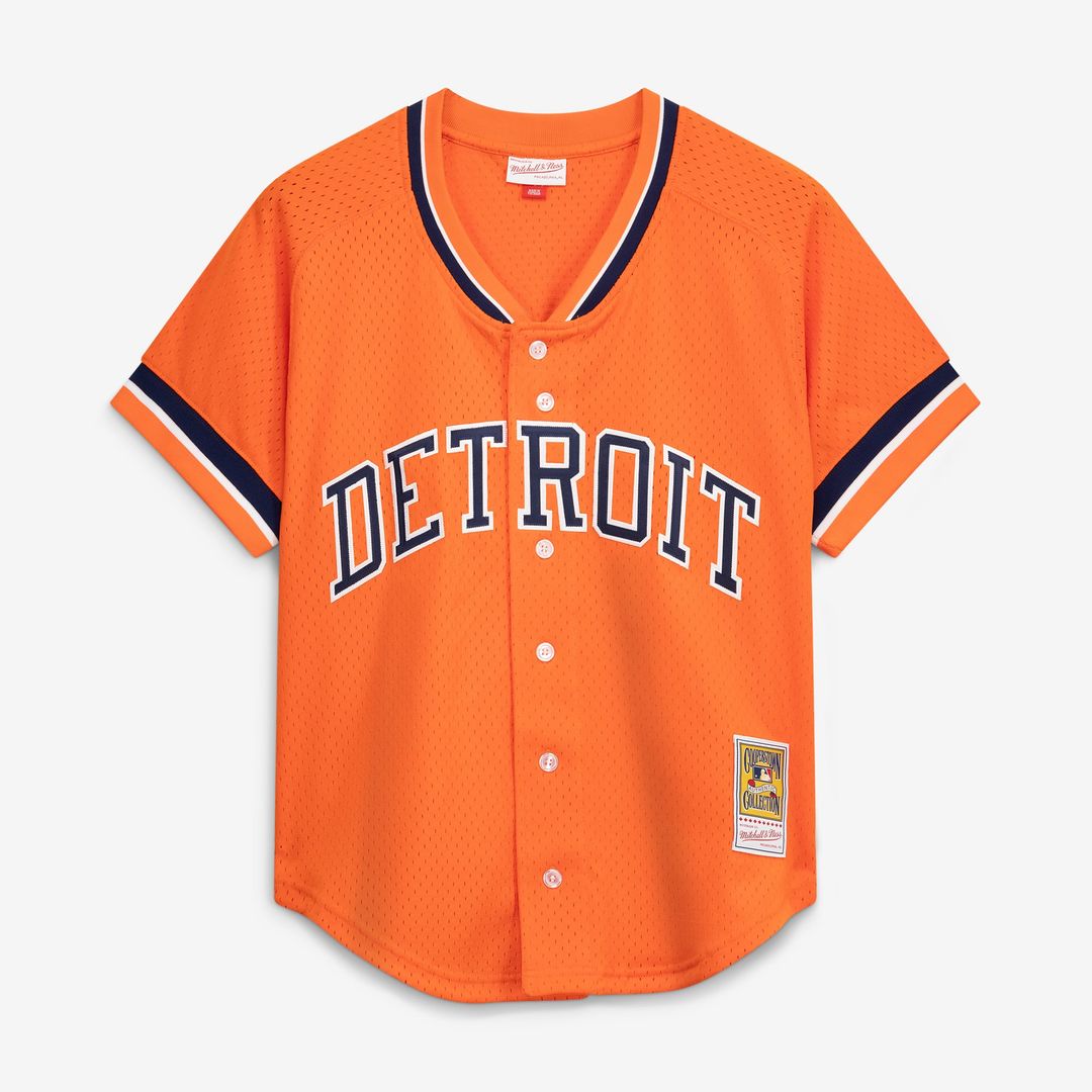 Kirk Gibson Detroit Tigers Cooperstown Collection Mesh Batting Practice Button - Up Jersey - Orange