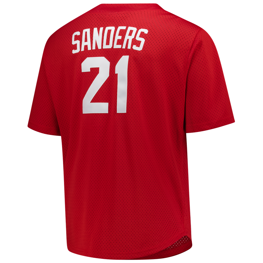 Deion Sanders Cincinnati Reds Big & Tall Cooperstown Mesh Batting Practice Jersey - Red