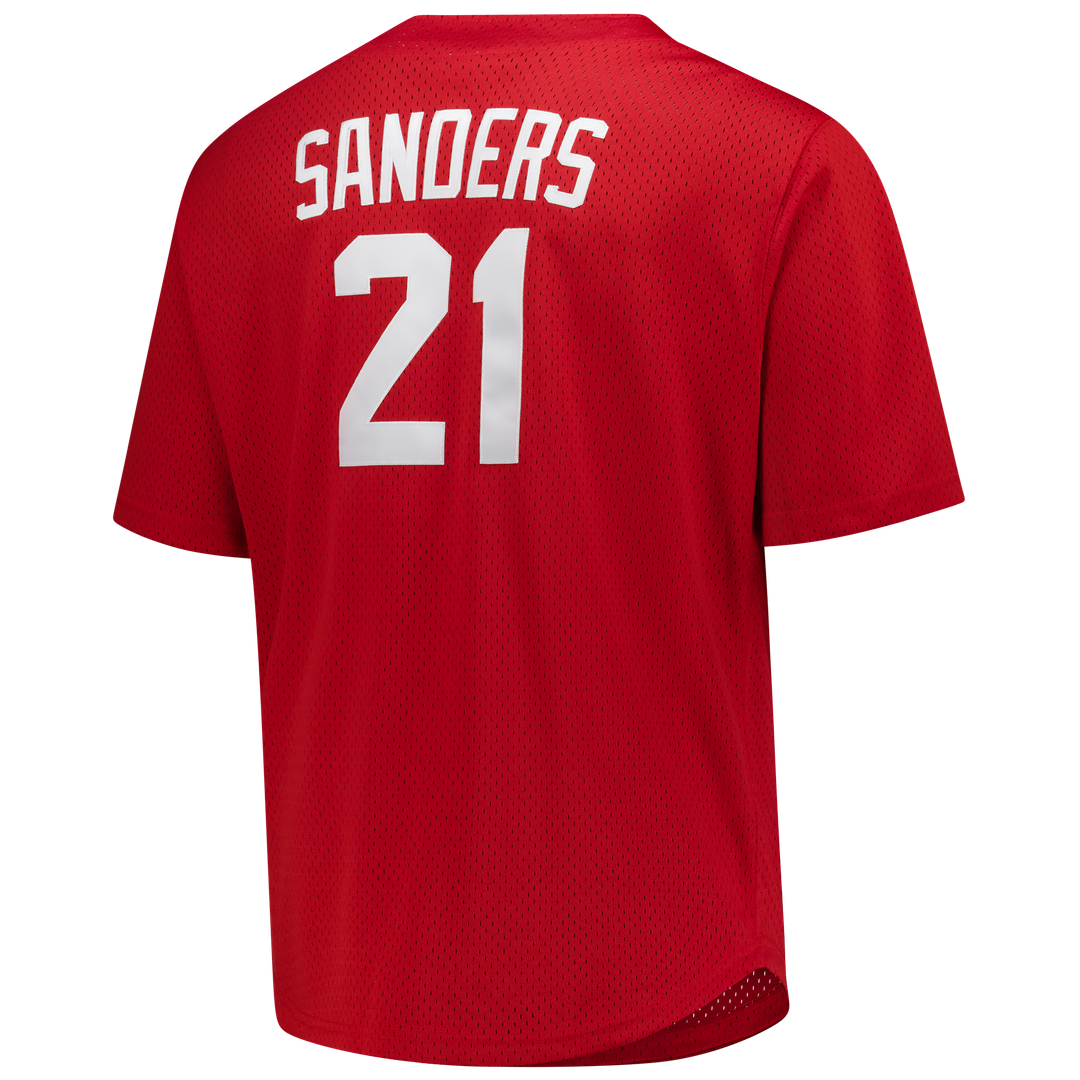 Deion Sanders Cincinnati Reds Big & Tall Cooperstown Mesh Batting Practice Jersey - Red
