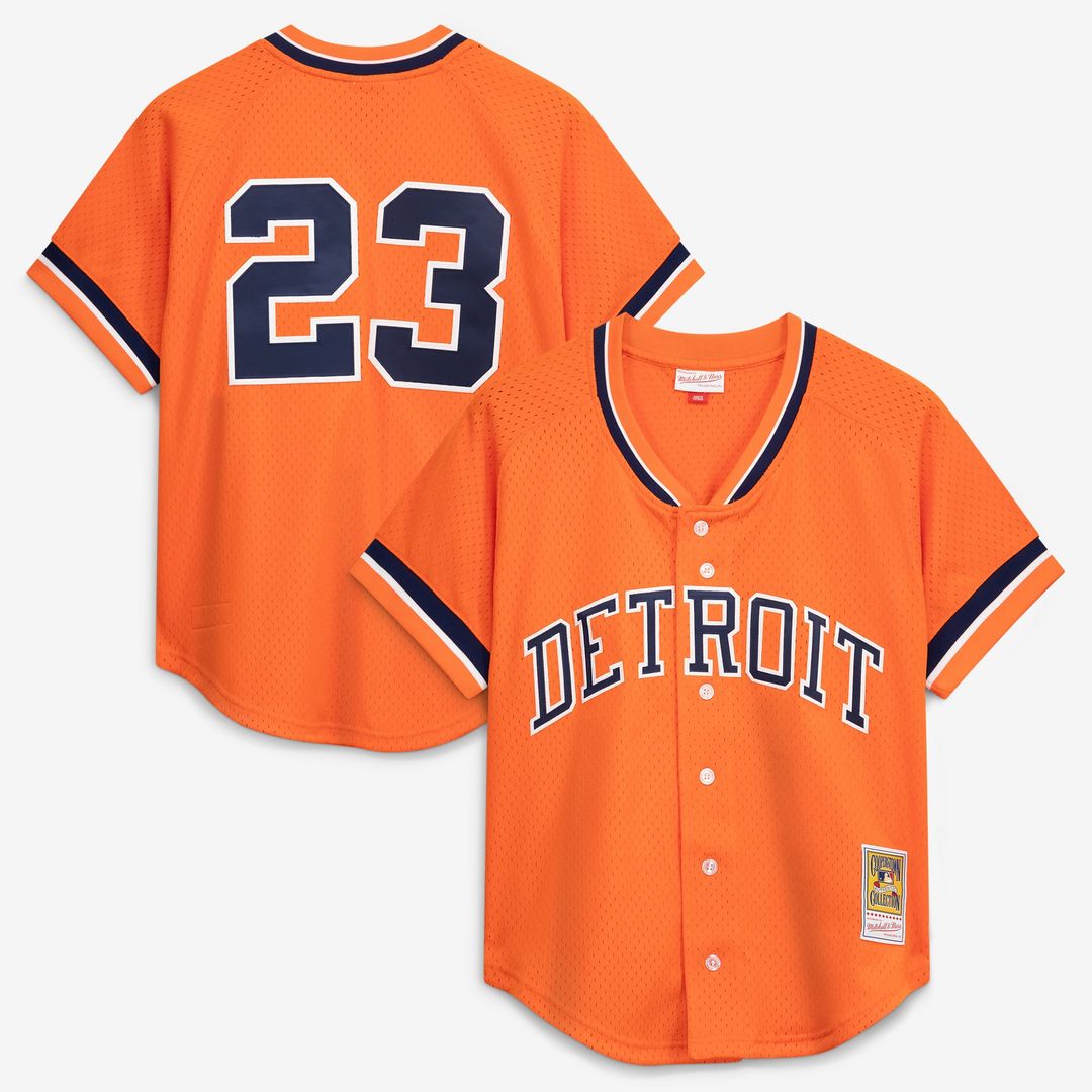 Kirk Gibson Detroit Tigers Cooperstown Collection Mesh Batting Practice Button - Up Jersey - Orange
