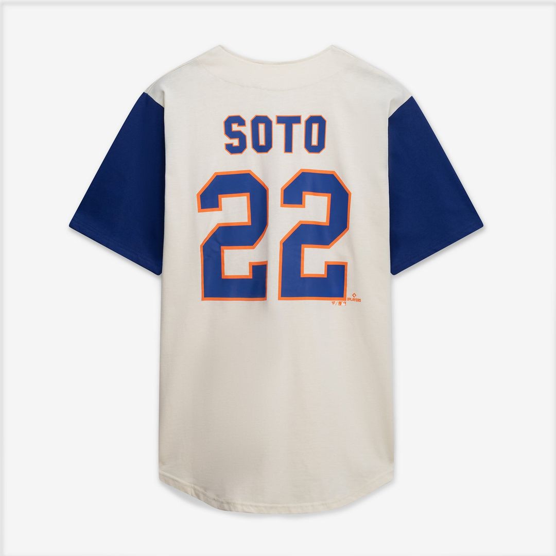 New York Mets Profile Big & Tall Two - Color Fashion Jersey - Cream/Royal