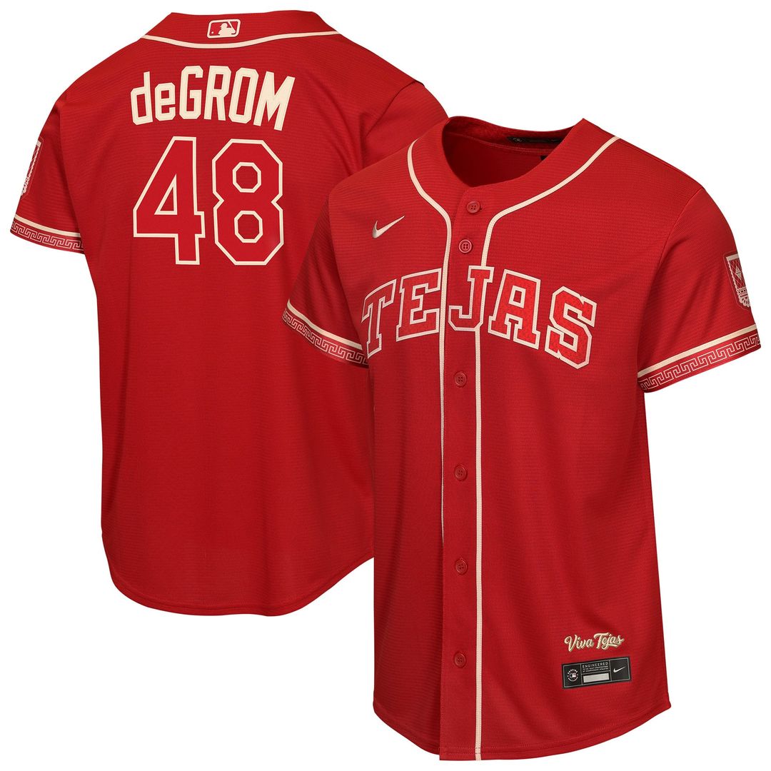 Jacob deGrom Texas Rangers Youth 2026 City Connect Stadium Jersey - Red