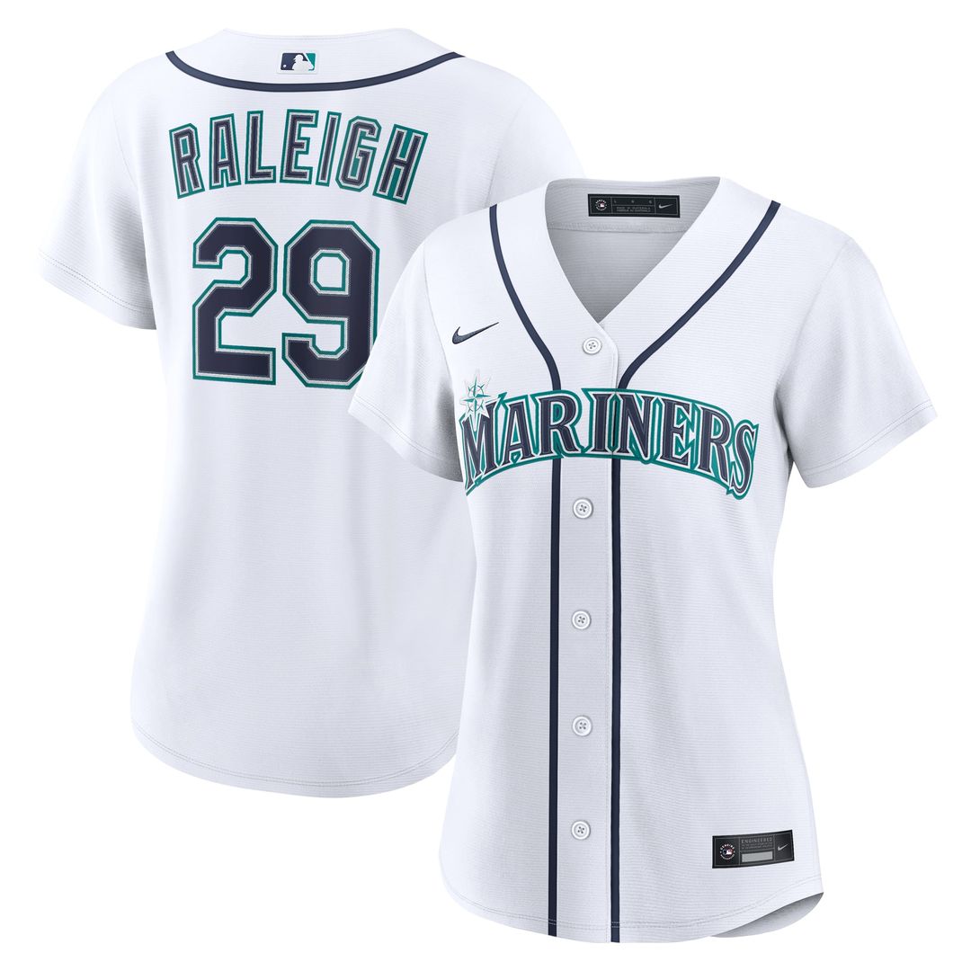 Cal Raleigh Seattle Mariners Women's Home Replica Jersey - White