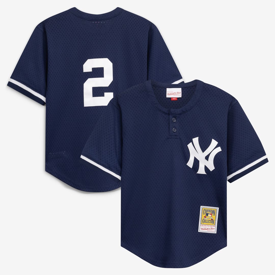 Derek Jeter New York Yankees Toddler Cooperstown Collection Mesh Batting Practice Jersey - Navy