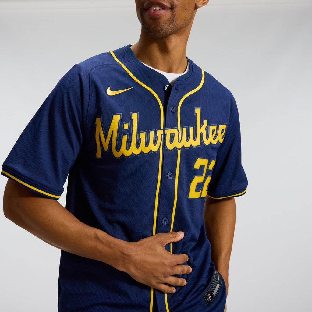 Christian Yelich Milwaukee Brewers Alternate Limited Jersey - Navy