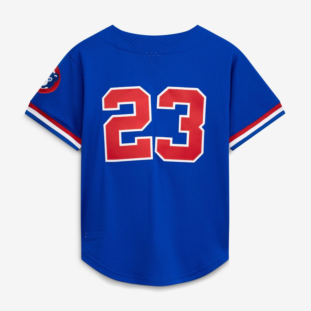 Ryne Sandberg Chicago Cubs Cooperstown Collection 1996 Mesh Batting Practice Button - Up Jersey - Royal