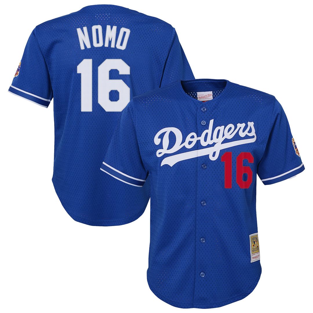 Hideo Nomo Los Angeles Dodgers Youth Cooperstown Collection Mesh Batting Practice Jersey - Royal