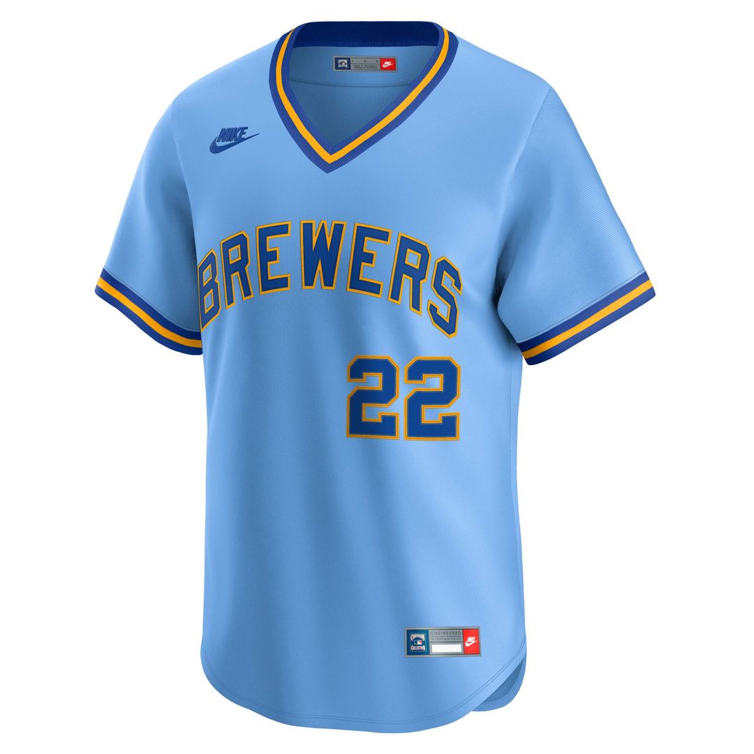 Christian Yelich Milwaukee Brewers Cooperstown Collection Limited Jersey - Powder Blue