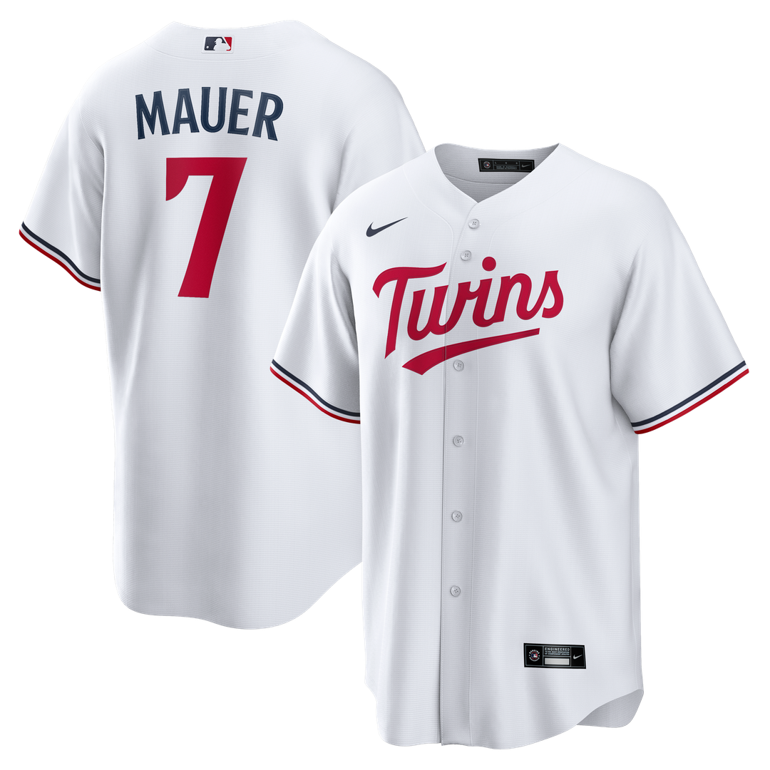 Joe Mauer Minnesota Twins Home Retired Player Replica Jersey - White