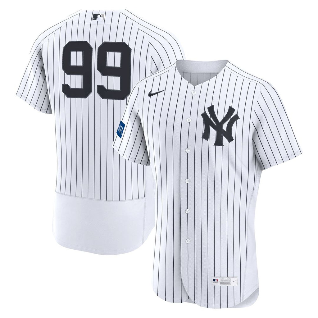 Aaron Judge New York Yankees Home Authentic Sponsor Patch Jersey - White