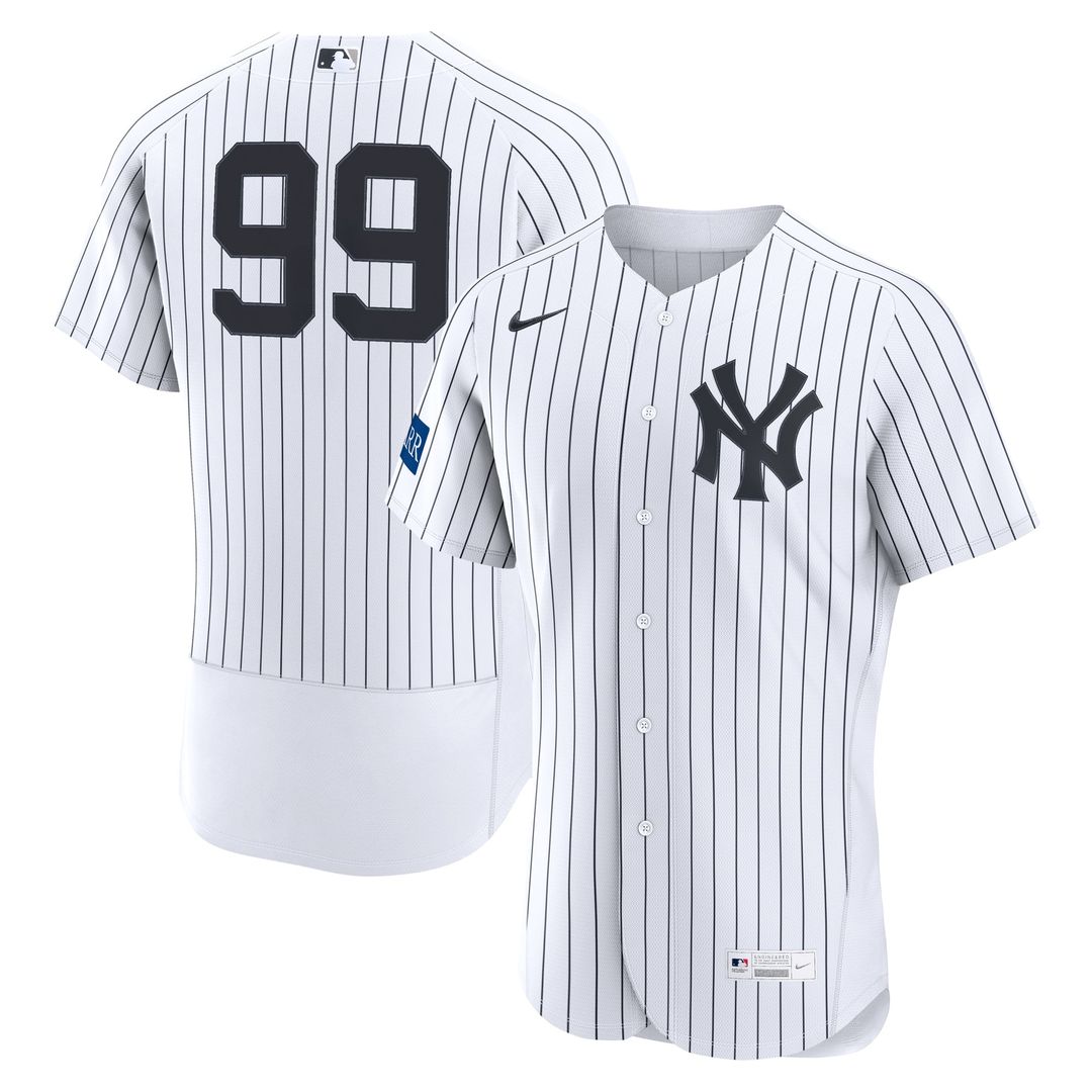 Aaron Judge New York Yankees Home Authentic Sponsor Patch Jersey - White