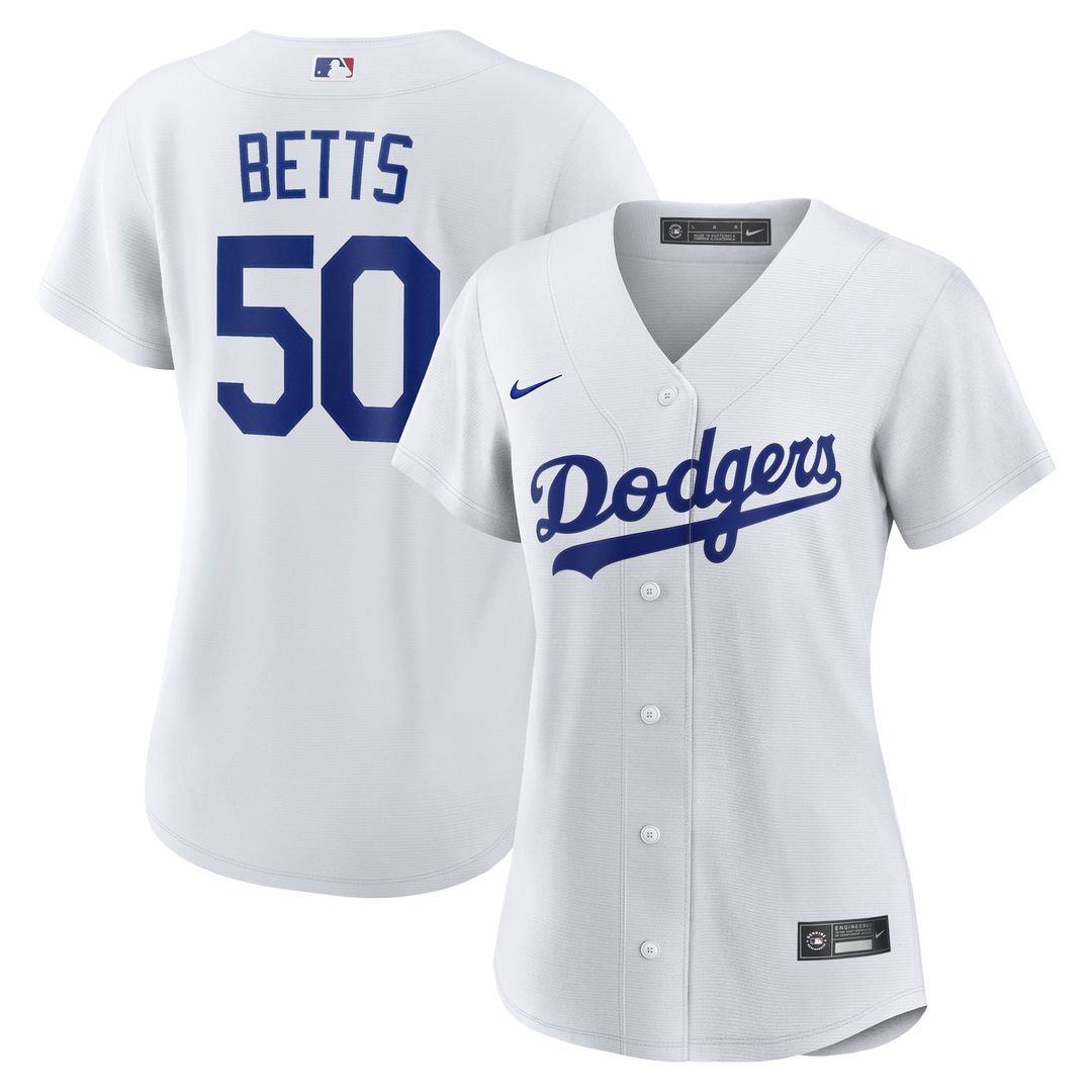 Mookie Betts Los Angeles Dodgers Women's Home Replica Jersey - White
