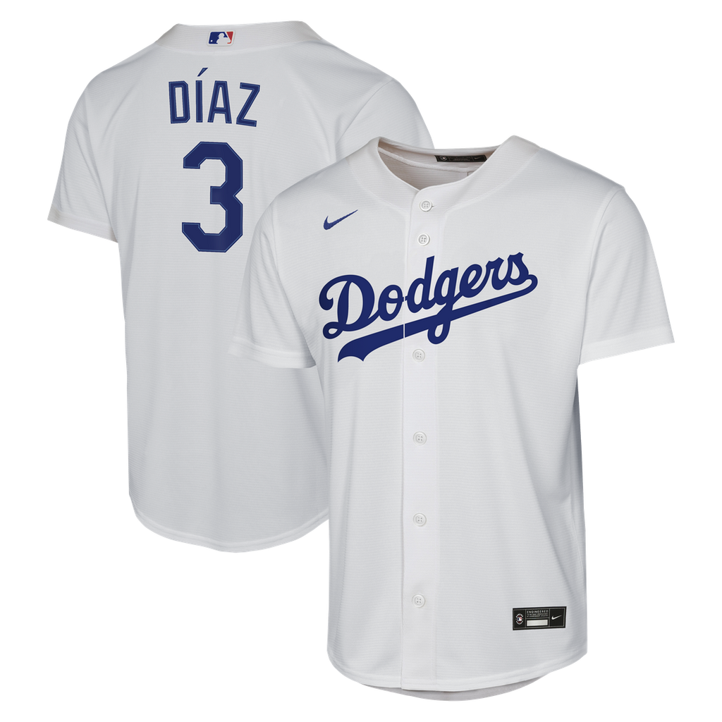 Edwin Díaz Los Angeles Dodgers Youth Home Baseline Jersey - White