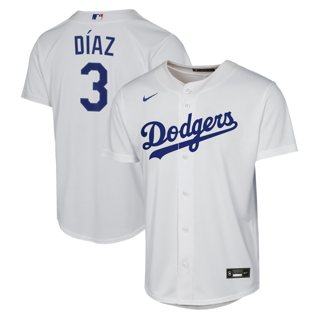 Edwin Díaz Los Angeles Dodgers Youth Home Baseline Jersey - White