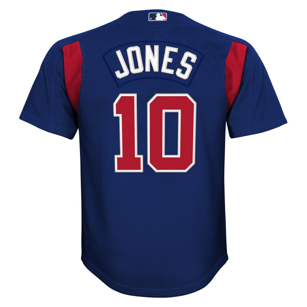 Chipper Jones Atlanta Braves Youth Cooperstown Collection Mesh Batting Practice Jersey - Navy