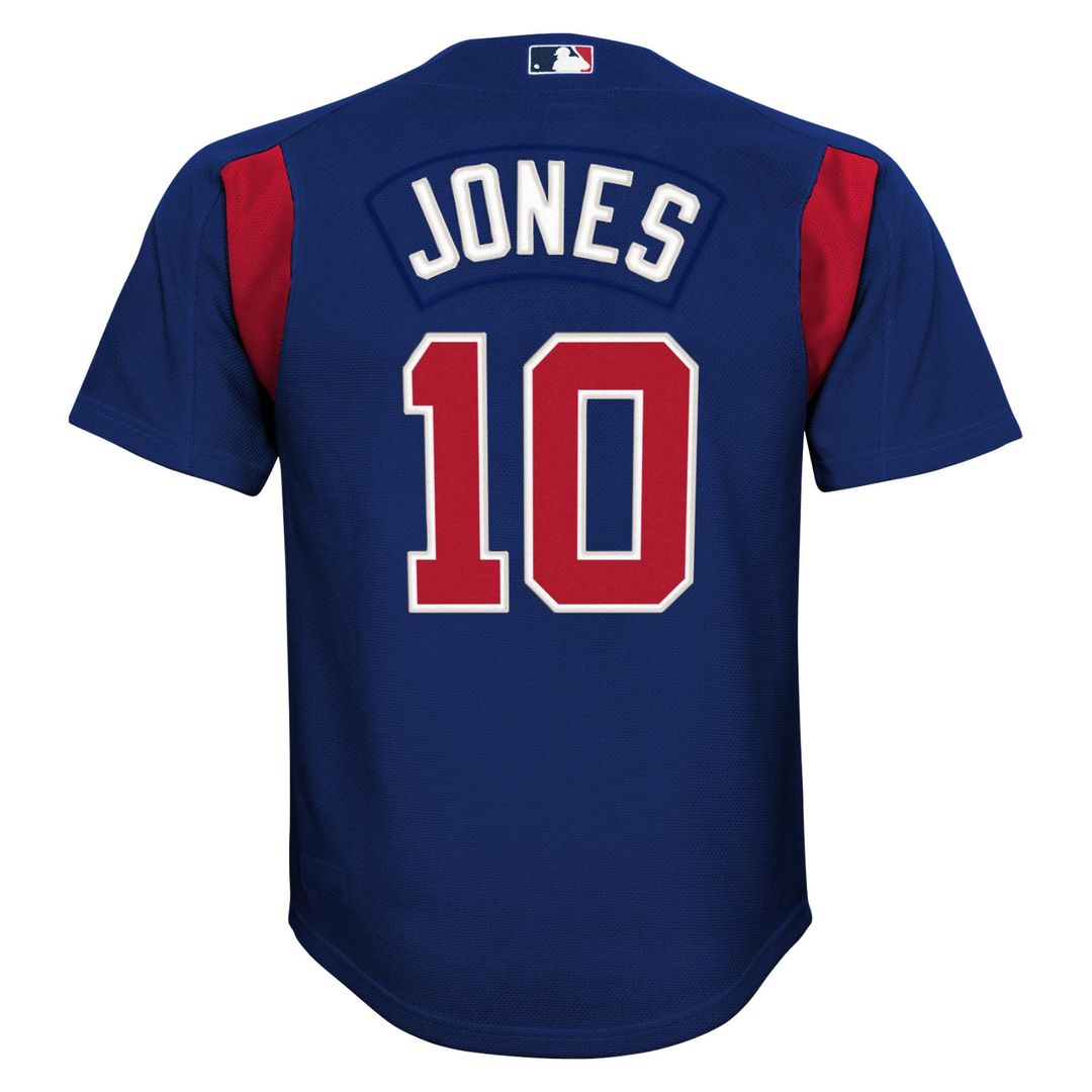 Chipper Jones Atlanta Braves Youth Cooperstown Collection Mesh Batting Practice Jersey - Navy