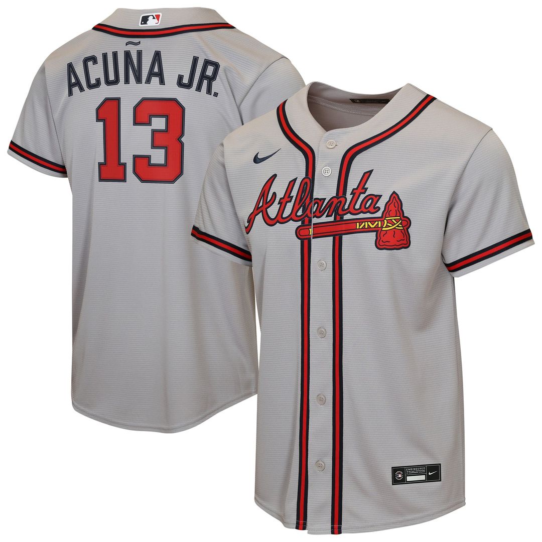 Ronald Acuña Jr. Atlanta Braves Youth Road Replica Jersey - Gray