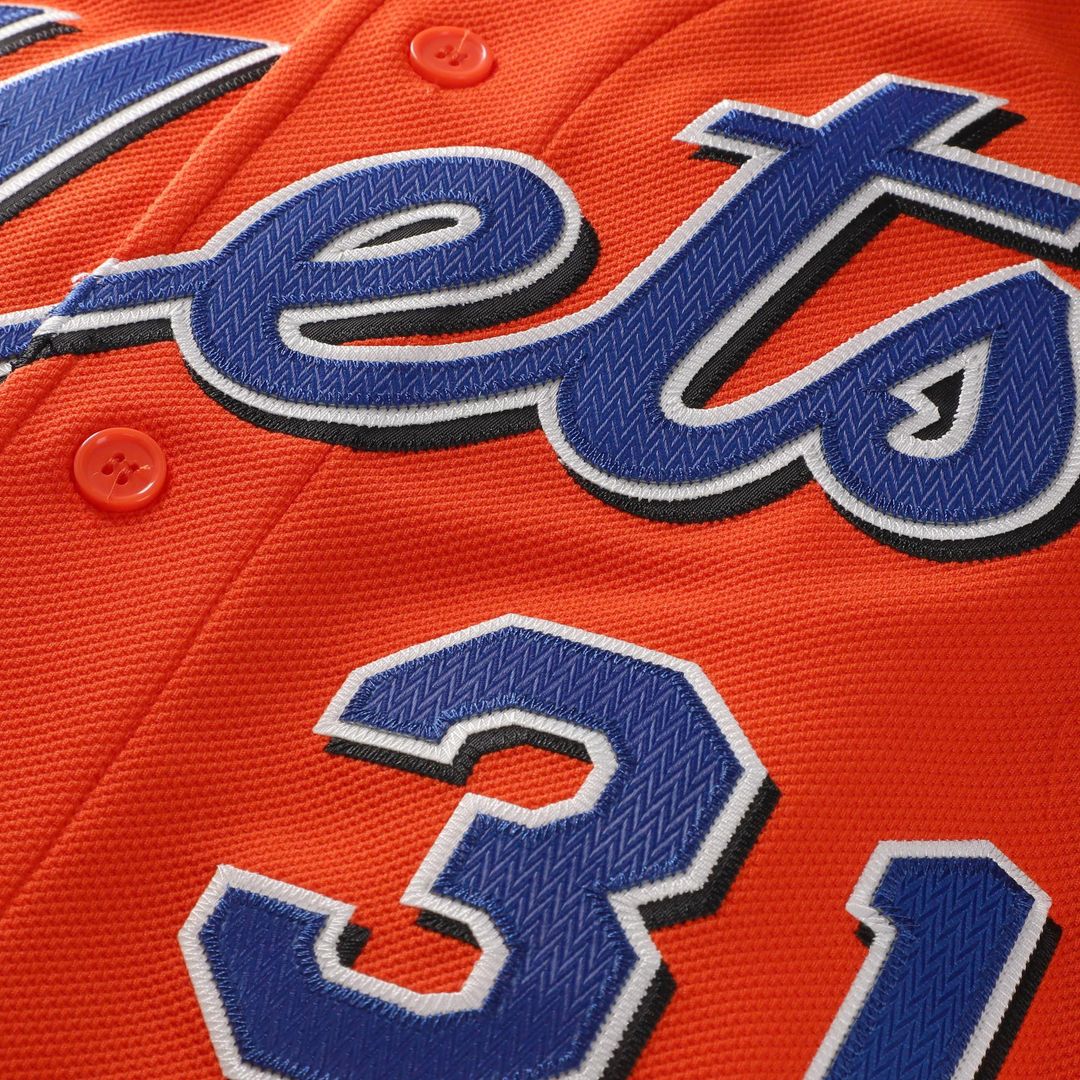 Mike Piazza New York Mets Cooperstown Collection Mesh Batting Practice Button - Up Jersey - Orange