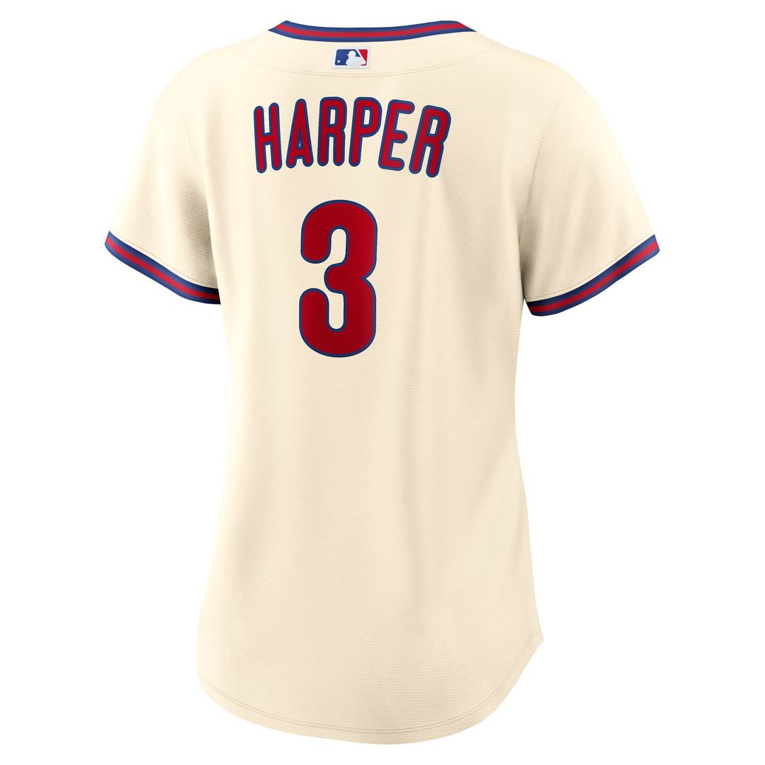 Bryce Harper Philadelphia Phillies Women's Alternate Replica Jersey - Cream