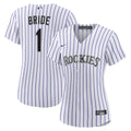 Colorado Rockies Women's #1 Bride Home Replica Jersey - White