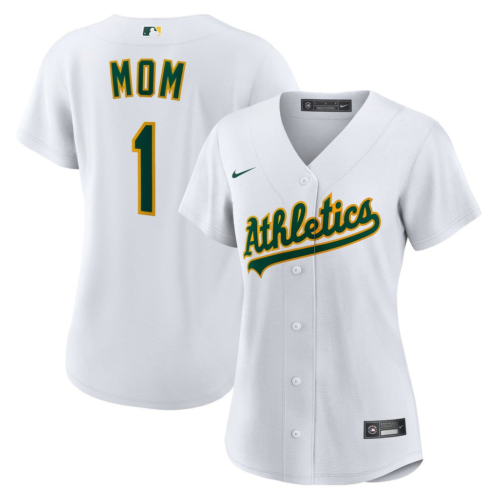 Athletics Women's #1 Mom Home Replica Jersey - White