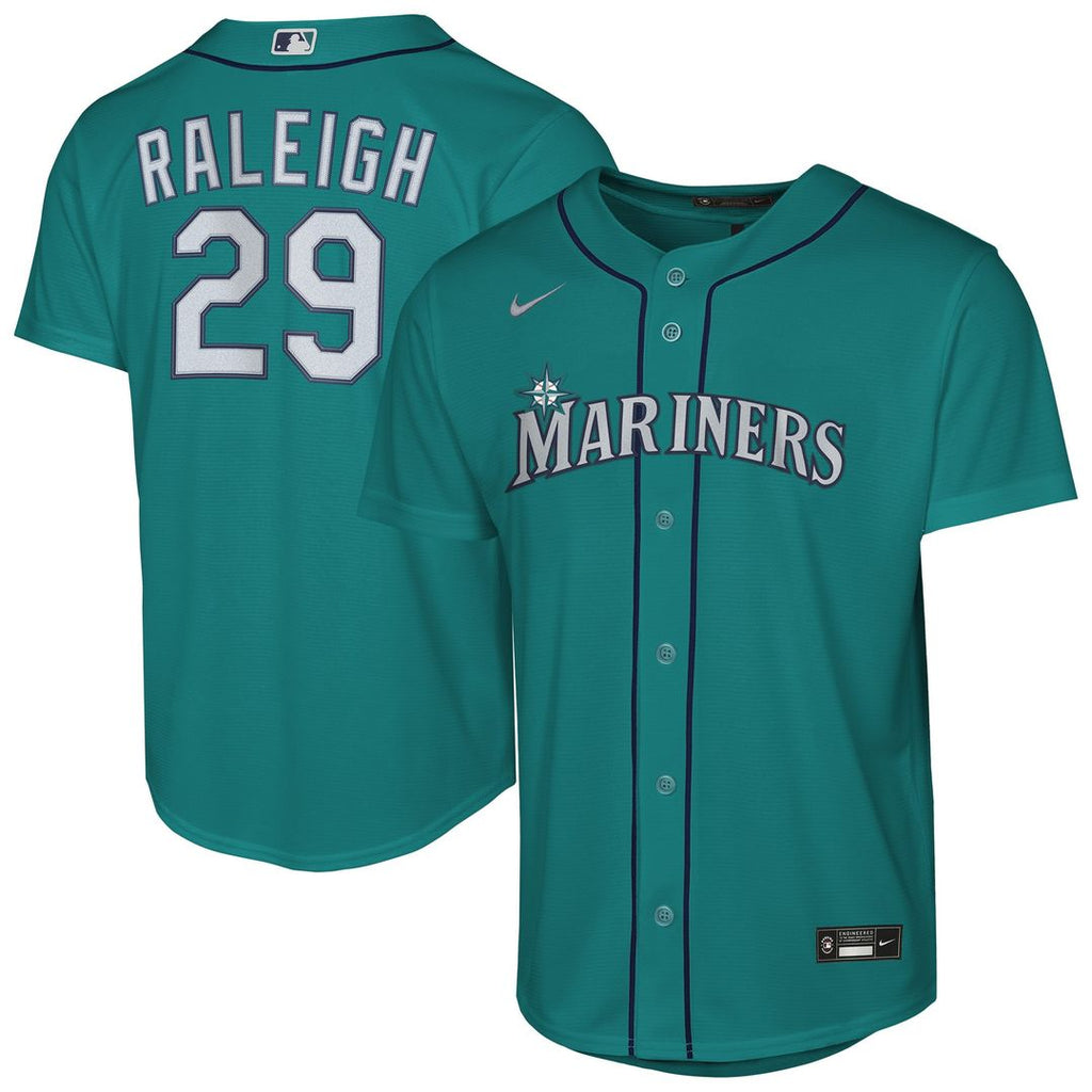 Cal Raleigh Seattle Mariners Youth Alternate Replica Jersey - Teal