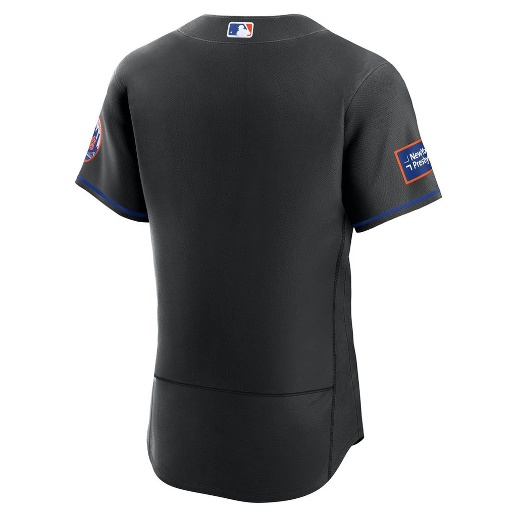 New York Mets Alternate Sponsor Patch Authentic Jersey - Black