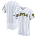 Milwaukee Brewers Alternate Sponsor Patch Authentic Jersey - White