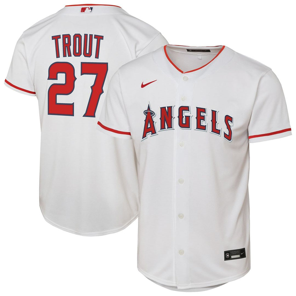 Mike Trout Los Angeles Angels Youth Home Replica Player Jersey - White