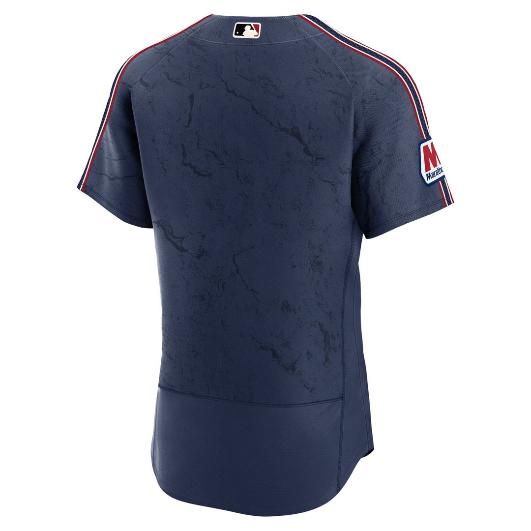 Cleveland Guardians City Connect Authentic Sponsor Patch Jersey - Navy