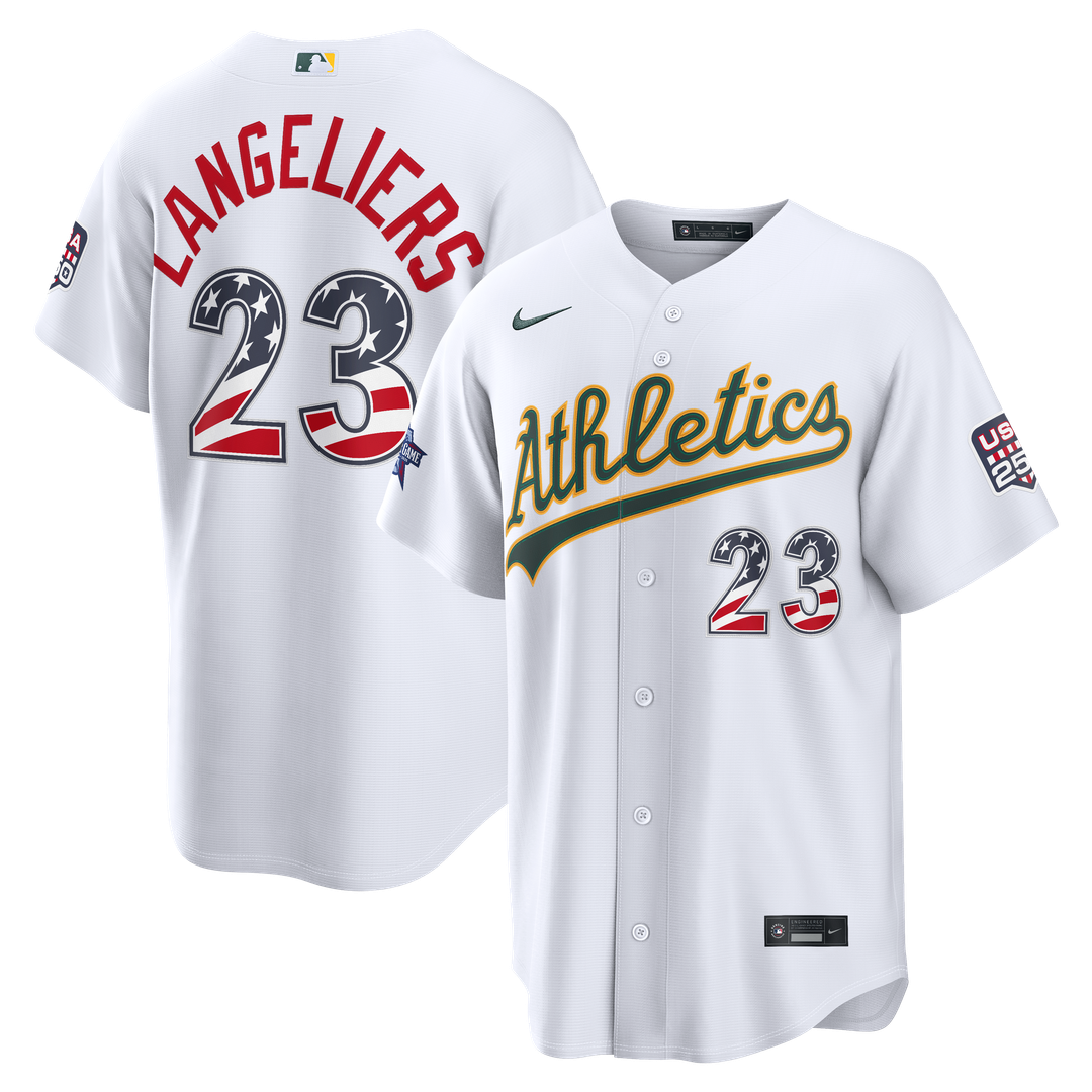 2026 All - Star Edition Stars & Stripes Athletics Shea Langeliers White Stadium Jersey